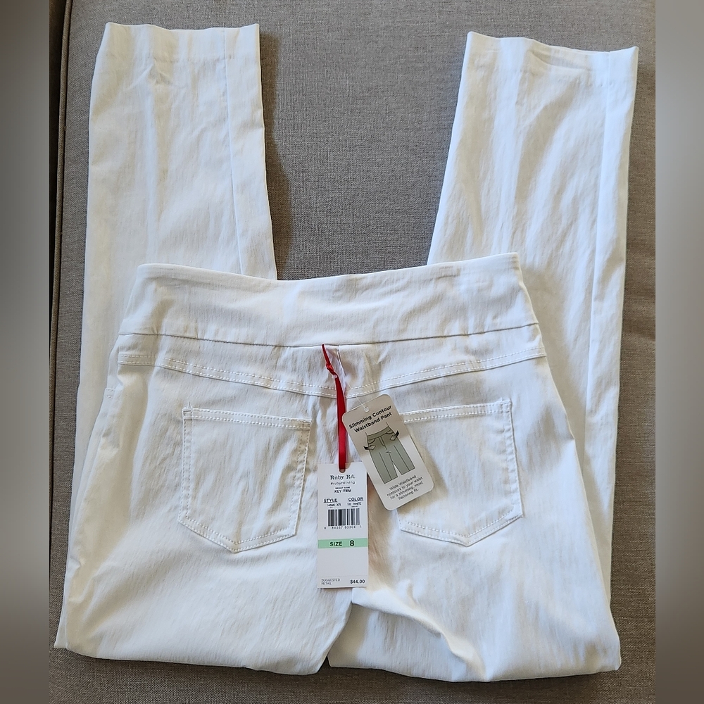 Ruby Rd White Stretch Pants - Picture 5 of 14
